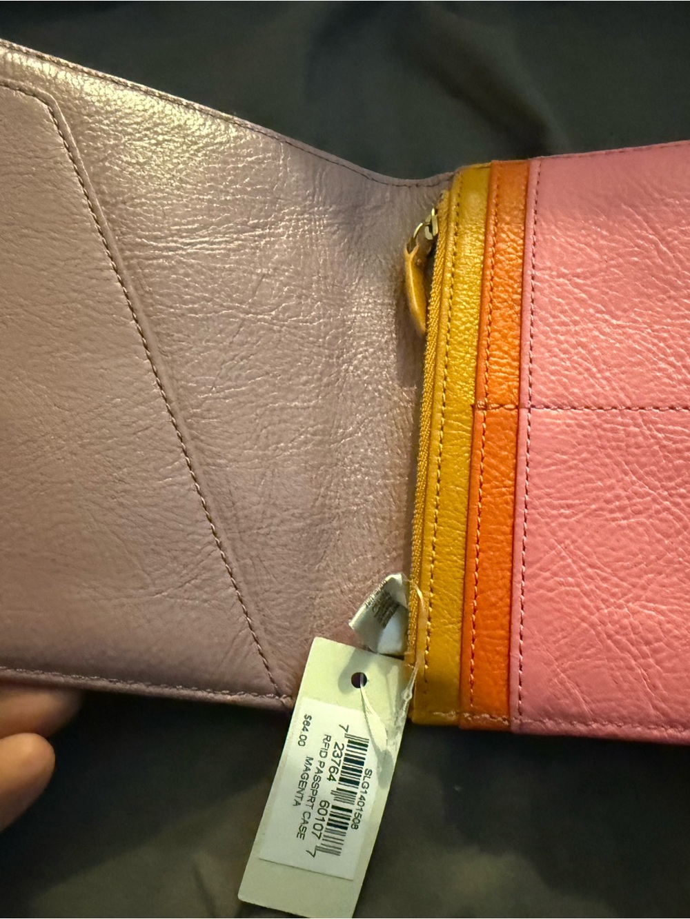 Fossil Magenta Leather Passport Wallet - Picture 4 of 6